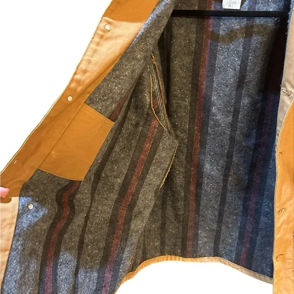 CARHARTT CO1 BRN Blanket Lined Canvas Brown Chore Coat USA Size 54 (3XL)VINTAGE